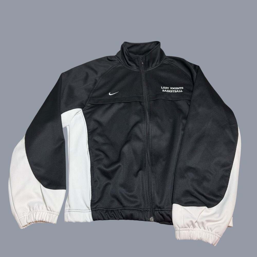 Nike Lady Knights Basketball Jacket Size L Black White Track Full Zip